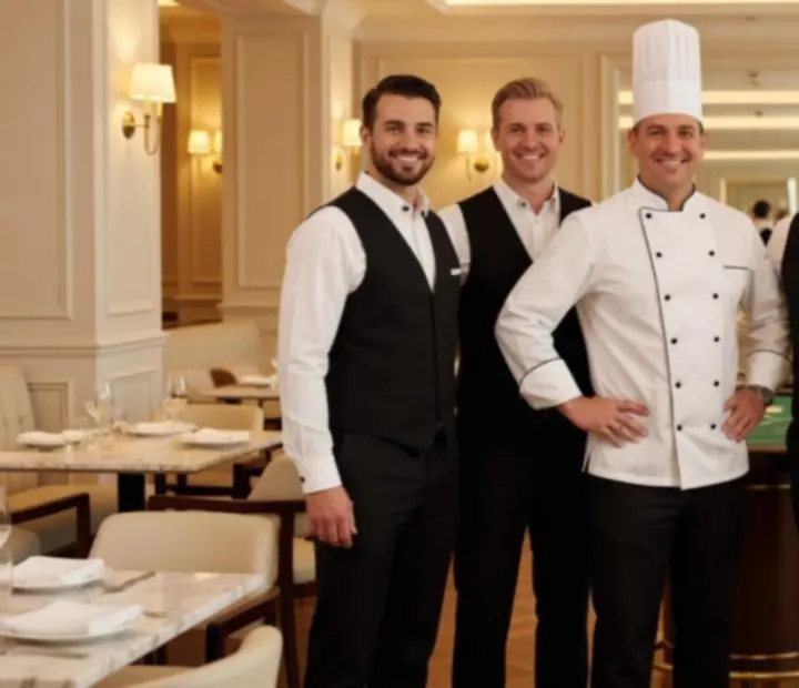 Világos, elegáns éttermi enteriőr a Guide World24 csapatával